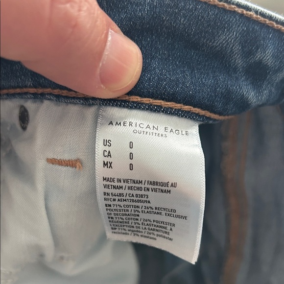 American Eagle Outfitters Women's Distressed Denim Shorts - Blue and Light Blue - Picture 7 of 7